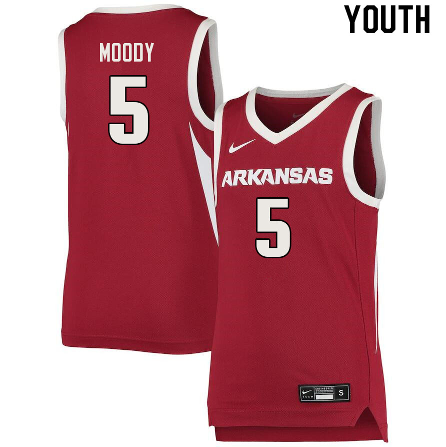 Youth #5 Moses Moody Arkansas Razorbacks College Basketball Jerseys Sale-Cardinal - Click Image to Close